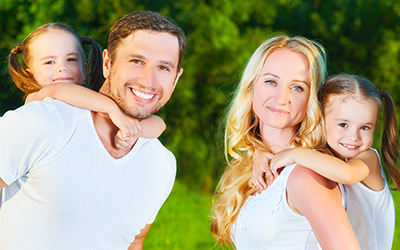 Happy family smiling together