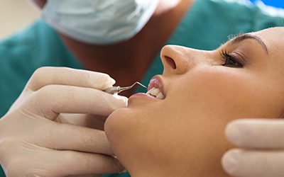 Dentist with patient